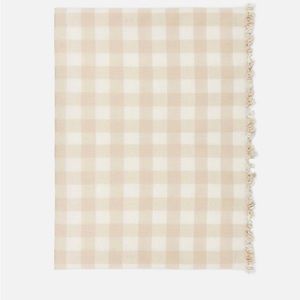 Heather Taylor Home Cream Gingham Tablecloth large